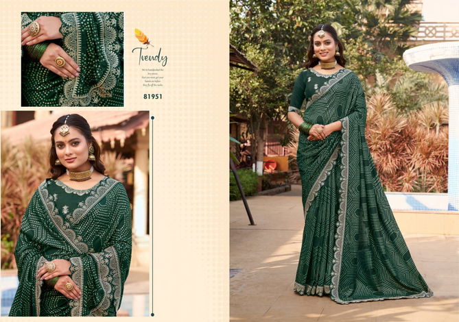 Tarana By Right Women Embroidery Foil Printed Sarees Wholesalers In Surat